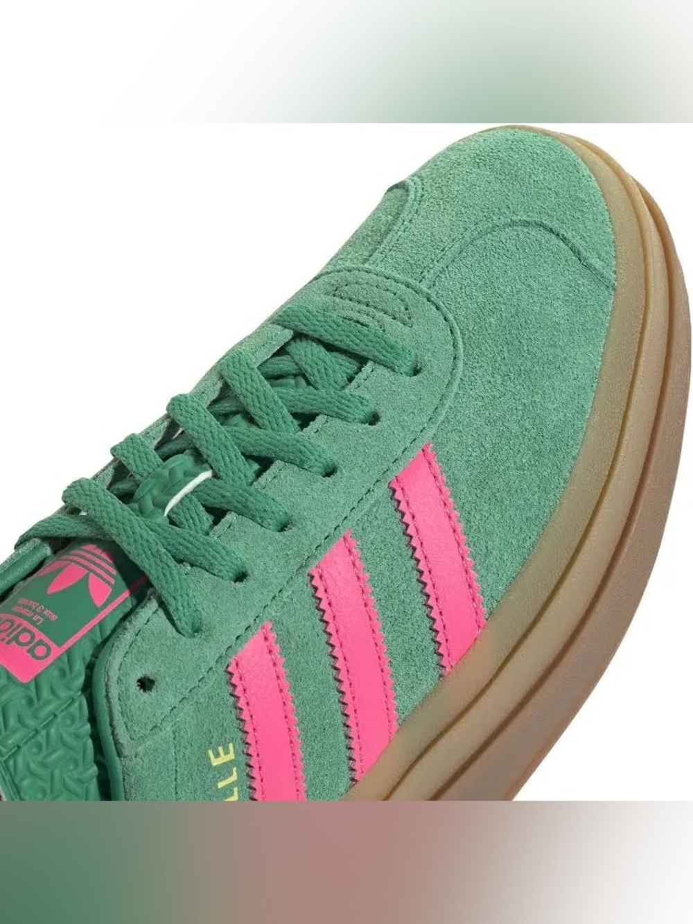 NWT adidas Women’s Gazelle Bold 'Court Green Lucid Pink' | Women's Size 10 - Picture 6 of 13